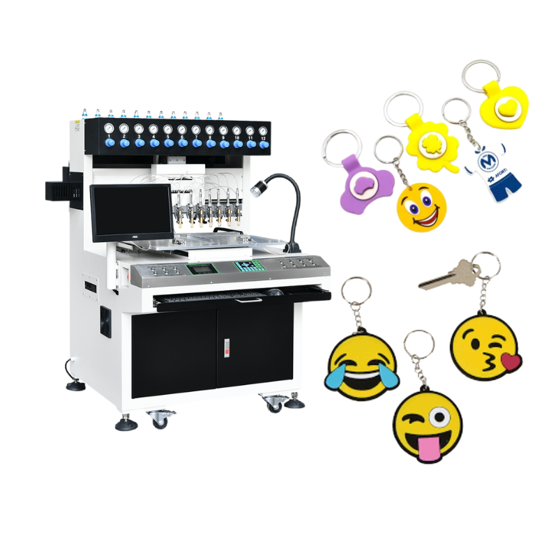 Happy Sunglasses Smiley Face soft pvc Keychain filling machine